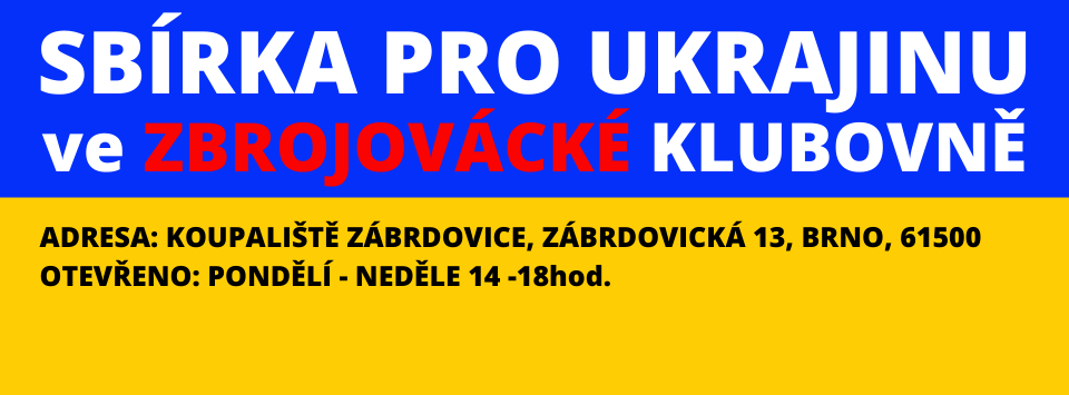 SBÍRKA PRO UKRAJINU ve ZBROJOVÁCKÉ KLUBOVNĚ v ZÁBRDOVICÍCH